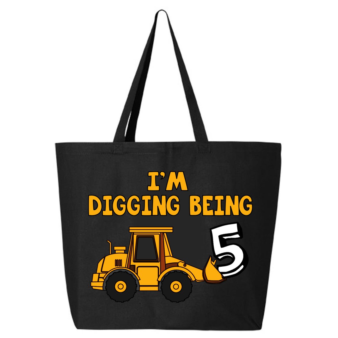 5th Birthday I'm Digging Being Five 25L Jumbo Tote