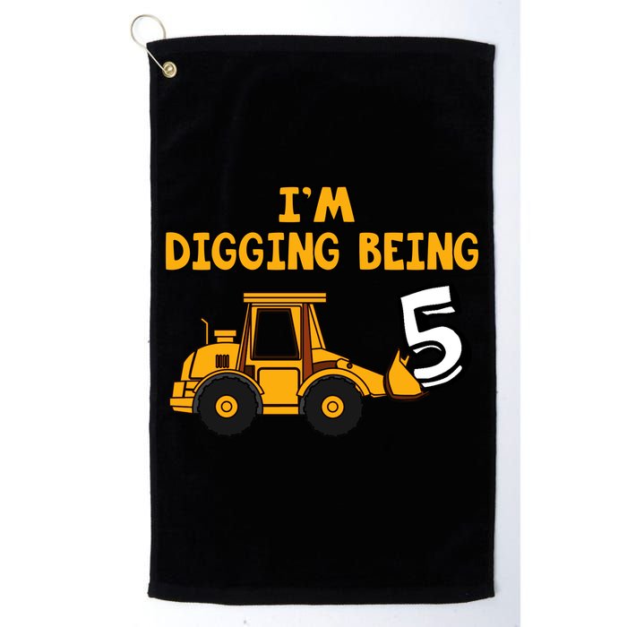 5th Birthday I'm Digging Being Five Golf Towel