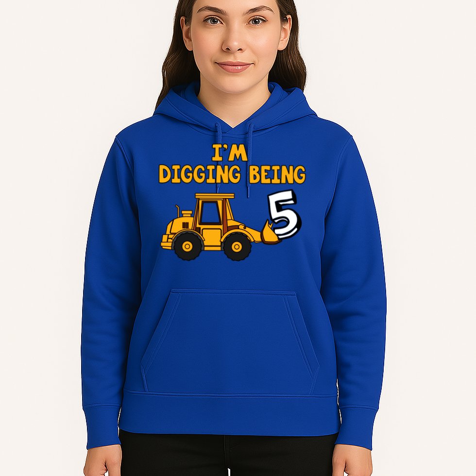 5th Birthday I'm Digging Being Five Hoodie