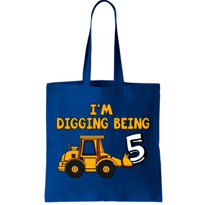 5th Birthday I'm Digging Being Five Tote Bag