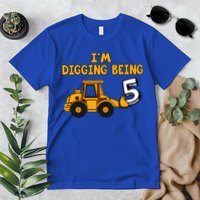 5th Birthday I'm Digging Being Five Premium T-Shirt