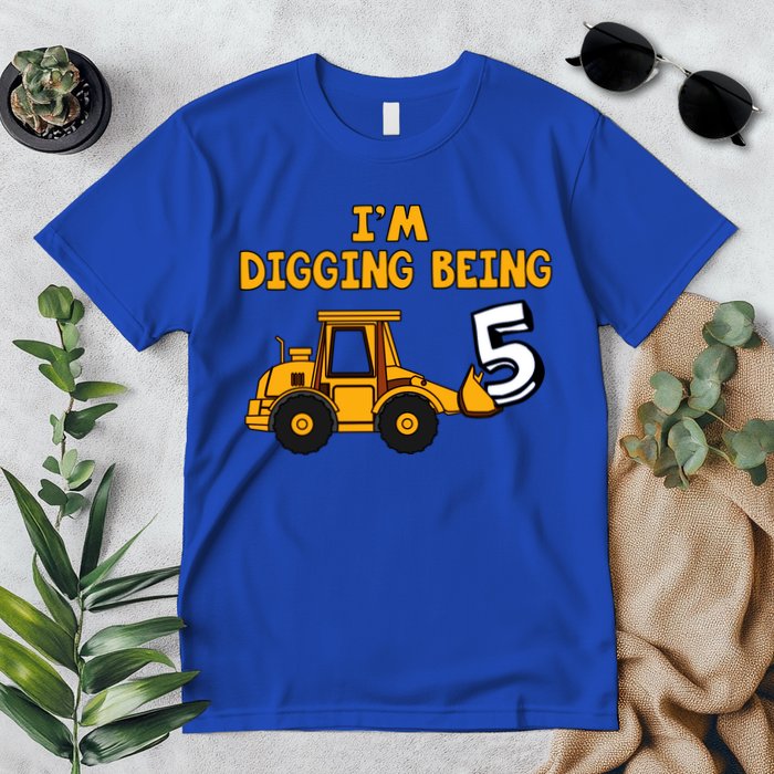 5th Birthday I'm Digging Being Five Premium T-Shirt