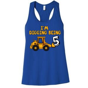 5th Birthday I'm Digging Being Five Women's Racerback Tank