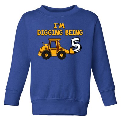 5th Birthday I'm Digging Being Five Toddler Sweatshirt