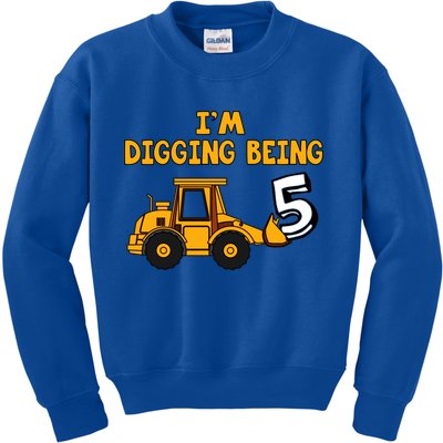 5th Birthday I'm Digging Being Five Kids Sweatshirt
