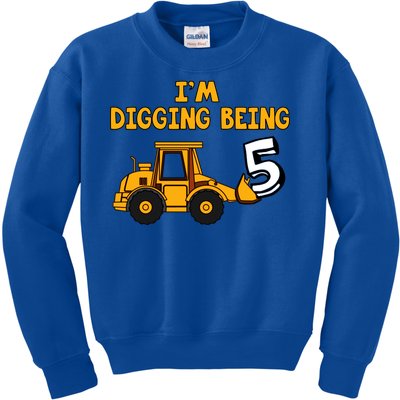 5th Birthday I'm Digging Being Five Kids Sweatshirt