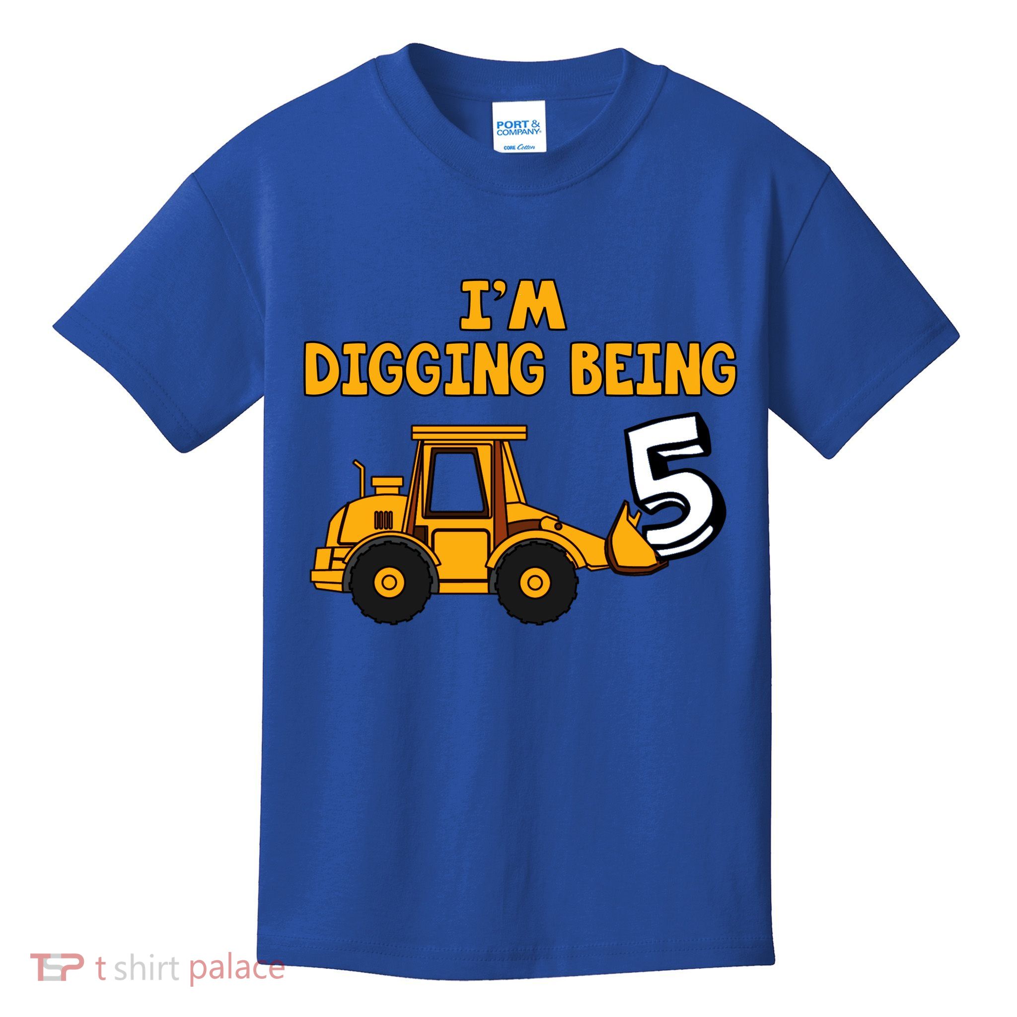 5th Birthday I'm Digging Being Five Kids T-Shirt