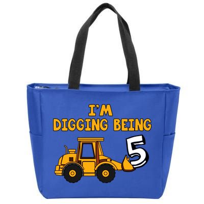 5th Birthday I'm Digging Being Five Zip Tote Bag