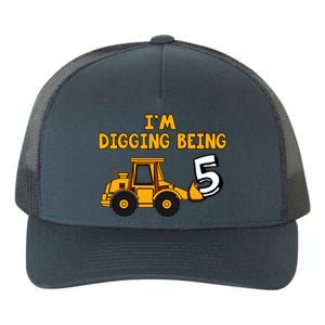 5th Birthday I'm Digging Being Five Yupoong Adult 5-Panel Trucker Hat