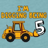 5th Birthday I'm Digging Being Five Sueded Cloud Jersey T-Shirt