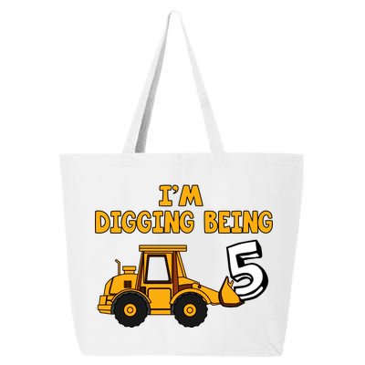 5th Birthday I'm Digging Being Five 25L Jumbo Tote