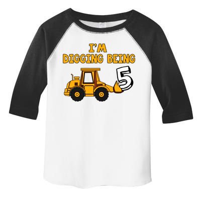 5th Birthday I'm Digging Being Five Toddler Fine Jersey T-Shirt