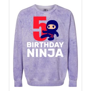 5th Birthday Ninja  Colorblast Crewneck Sweatshirt