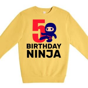 5th Birthday Ninja  Premium Crewneck Sweatshirt