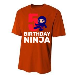 5th Birthday Ninja  Performance Sprint T-Shirt