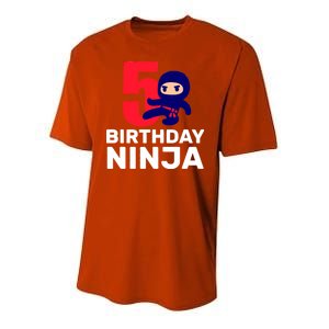 5th Birthday Ninja  Youth Performance Sprint T-Shirt