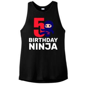 5th Birthday Ninja  Ladies PosiCharge Tri-Blend Wicking Tank