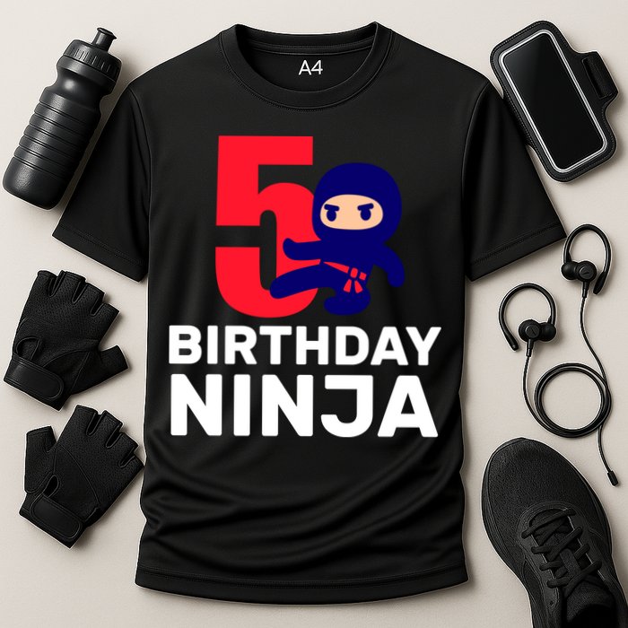 5th Birthday Ninja  Cooling Performance Crew T-Shirt