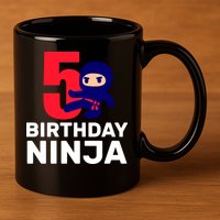 5th Birthday Ninja  11oz C Handle Ceramic Mug
