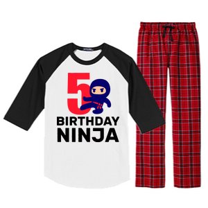 5th Birthday Ninja  Raglan Sleeve Pajama Set