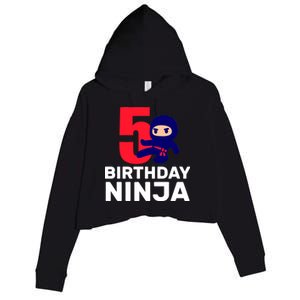 5th Birthday Ninja  Crop Fleece Hoodie