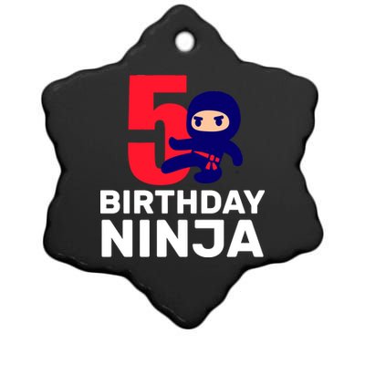 5th Birthday Ninja  Ceramic Star Ornament