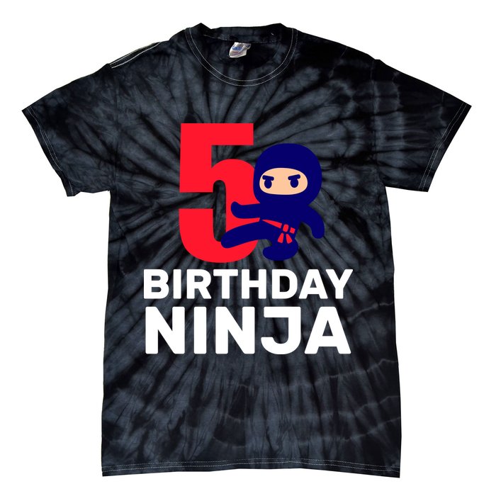 5th Birthday Ninja  Tie-Dye T-Shirt