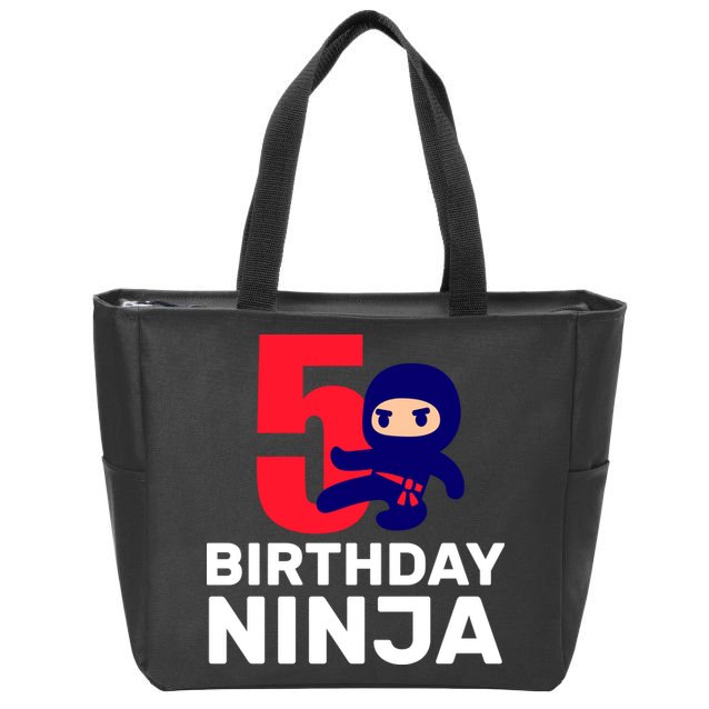 5th Birthday Ninja  Zip Tote Bag