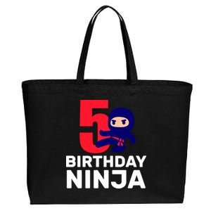 5th Birthday Ninja  Cotton Canvas Jumbo Tote