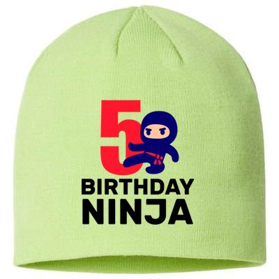 5th Birthday Ninja  Sustainable Beanie