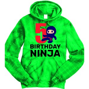 5th Birthday Ninja  Tie Dye Hoodie