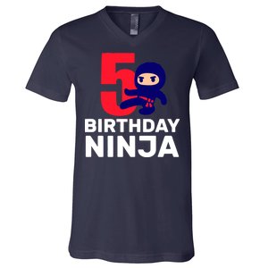 5th Birthday Ninja  V-Neck T-Shirt