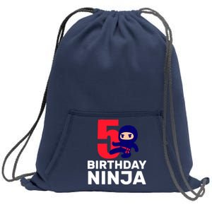 5th Birthday Ninja  Sweatshirt Cinch Pack Bag