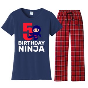 5th Birthday Ninja  Women's Flannel Pajama Set