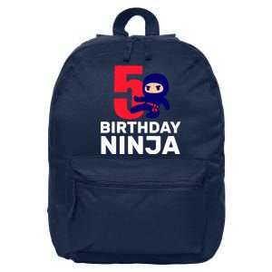 5th Birthday Ninja  16 in Basic Backpack