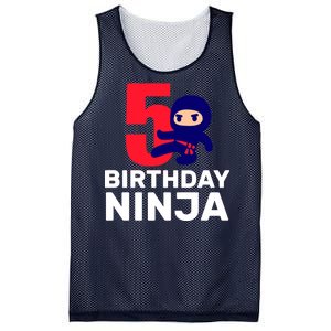 5th Birthday Ninja  Mesh Reversible Basketball Jersey Tank