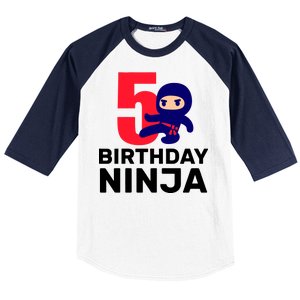 5th Birthday Ninja  Baseball Sleeve Shirt