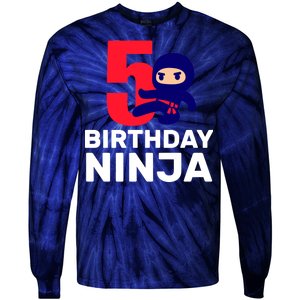 5th Birthday Ninja  Tie-Dye Long Sleeve Shirt