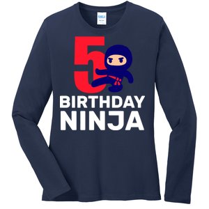 5th Birthday Ninja  Ladies Long Sleeve Shirt