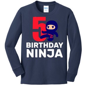 5th Birthday Ninja  Kids Long Sleeve Shirt