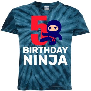 5th Birthday Ninja  Kids Tie-Dye T-Shirt