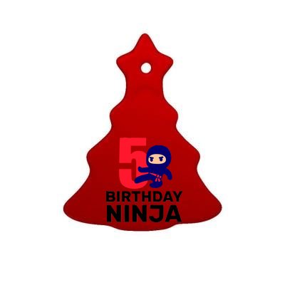 5th Birthday Ninja  Ceramic Tree Ornament