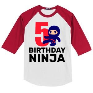 5th Birthday Ninja  Kids Colorblock Raglan Jersey