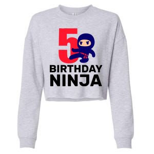 5th Birthday Ninja  Cropped Pullover Crew