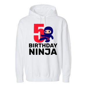 5th Birthday Ninja  Garment-Dyed Fleece Hoodie