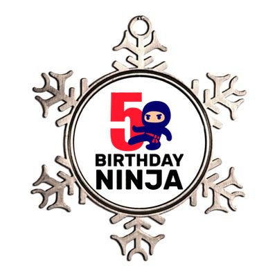 5th Birthday Ninja  Metallic Star Ornament