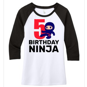 5th Birthday Ninja  Women's Tri-Blend 3/4-Sleeve Raglan Shirt