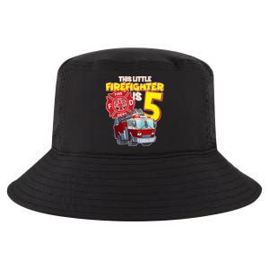 5th Birthday This Little Firefighter Is Five Cool Comfort Performance Bucket Hat