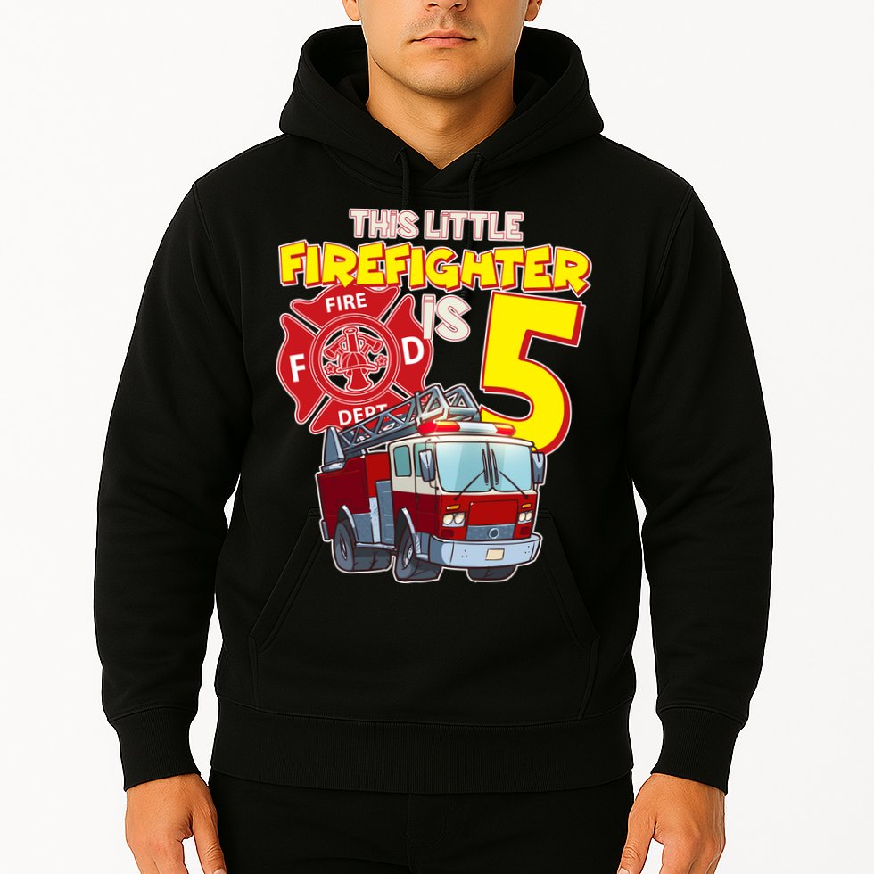5th Birthday This Little Firefighter Is Five Hoodie