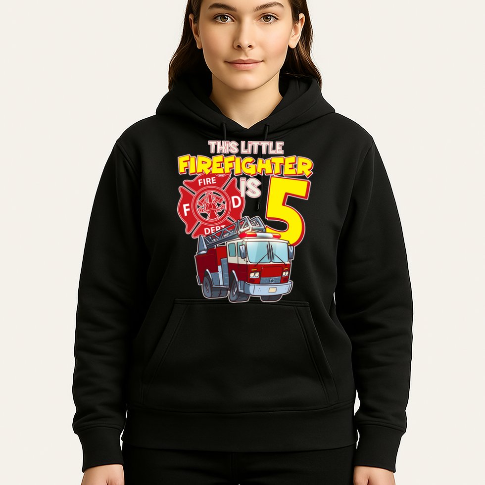 5th Birthday This Little Firefighter Is Five Hoodie